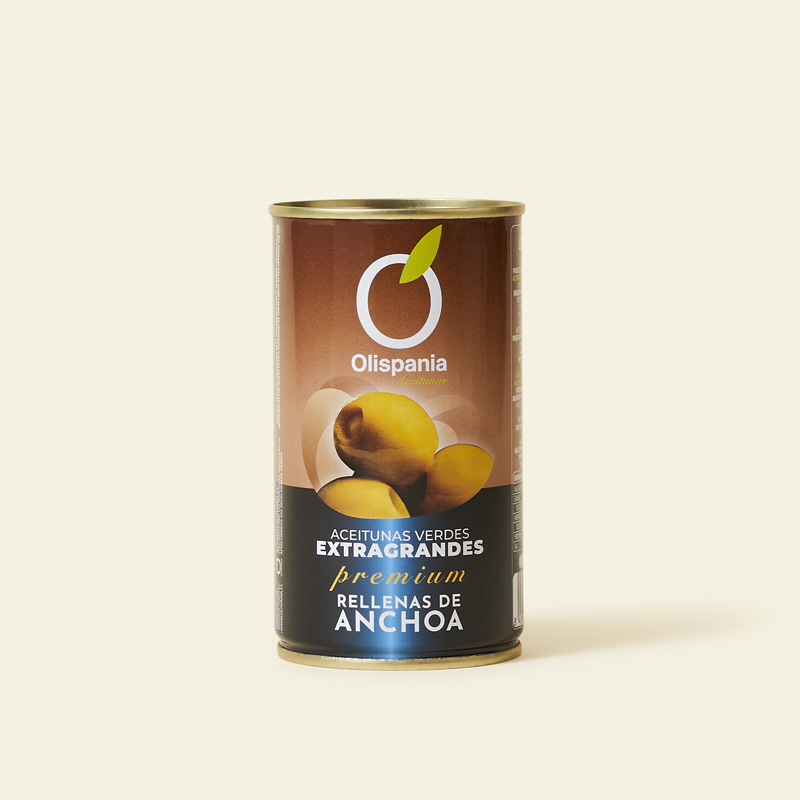 Aceitunas rellenas anchoa 150 grs Premium Olispania