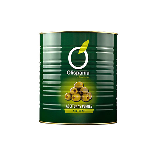 ACEITUNAS MANZANILLA SIN HUESO SABOR ANCHOA 200/220 10 KG OLISPANIA