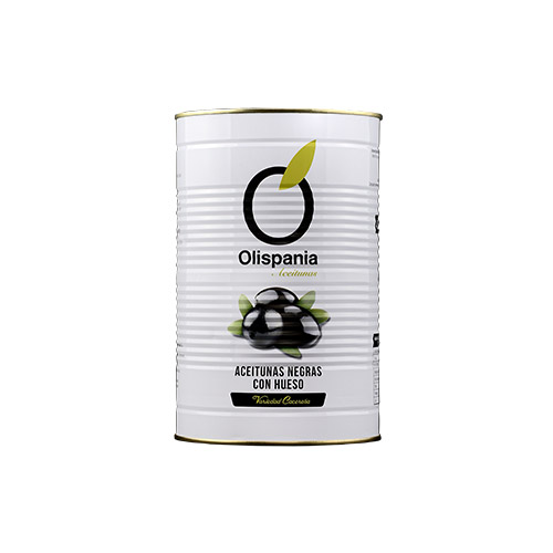 ACEITUNAS NEGRAS CACEREÑAS CON HUESO 160/190 5 KG OLISPANIA