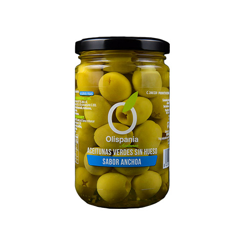 ACEITUNAS MANZANILLA DESH SABOR ANCHOA 200/220 140 GRS OLISPANIA