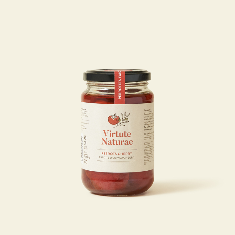 Pimientos cherry olivada 370 grs Virtute Naturae