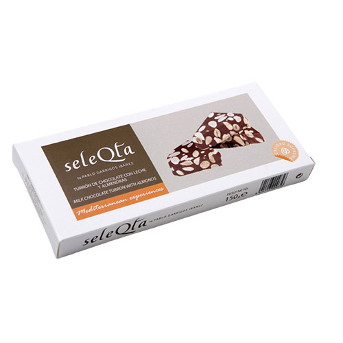 TURRON CHOCOLATE CON LECHE Y ALMENDRAS SELEQTA 150 GRS PG